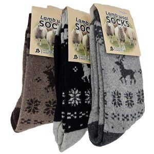 Women's Lamb Wool Socks, Thermal Warm Winter Boot Crew Socks, 3 Pairs, NWT